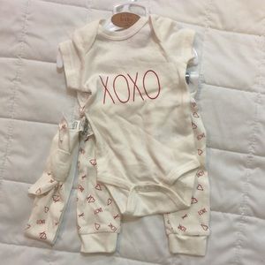 Rae Dunn 3 piece 0-3 months baby outfit